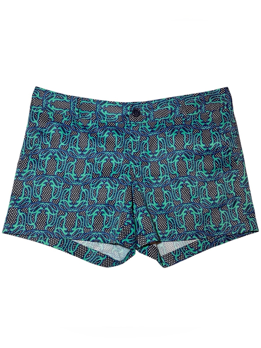 Jade Melody Tam Abstract Green And Blue Shorts